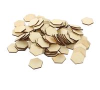 SUPVOX Rondelles de Bois Hexagonales Brutes 30 Mm Lot de 100 Pièces pour Bricolage Diy, Décorations Artisanales Naturelles, Tranches de Bois Vierges pour Projets Créatifs et Ornements