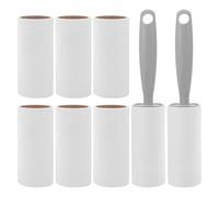 SUPVOX Rouleau Adhésif Anti-Poils Animaux avec Poignée Grise Antidérapante - Kit 8 Rouleaux - pour Vêtements, Meubles, Tapis - Élimination Poils de Chat et Chien