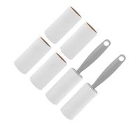 SUPVOX Rouleau Anti-Peluches Réutilisable Gris avec 1 Poignée 6 Recharges Adhésives pour Vêtements, Meubles, Poils D’Animaux Portable, pour Voiture et Voyage