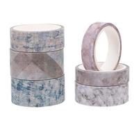 SUPVOX Ruban Adhésif Décoratif Washi Texturé 6 Rouleaux, Ruban Masking Tape à Motif Quadrillé, Papier Washi pour Scrapbooking, Emballage Présent et Loisirs Créatifs