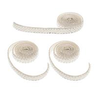 SUPVOX Ruban Adhésif Nacré Strass 3 Rouleaux 1,5 Cm pour Mariage et Loisirs Créatifs, Garniture Décorative Perle Autocollante, Ruban Strass Soi-même pour Couture et Accessoires
