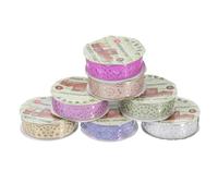 SUPVOX Ruban Adhésif Pailleté DIY 7 Pièces, Ruban Décoratif en Dentelle Ajourée Multicolore, Bandes Autocollantes pour Scrapbooking, Loisirs Créatifs et Décoration Couleur Aléatoire