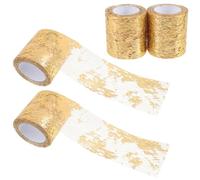 SUPVOX Ruban de Tulle Doré Pailleté 4 Pcs 5 CM X 2 M Tissu Résille Polyester pour Décoration Festive DIY Présents et Guirlandes de Sapin de Noël