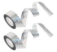 SUPVOX Ruban Réfléchissant Effaroucheur D’Oiseaux 2 Pcs 25 CM X 80 M Double Face Bande Adhésive Spiralée pour Jardin Balcon et Verger Outil Lumineux pour Éloigner Pigeons et Corbeaux
