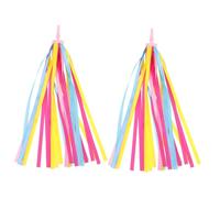 SUPVOX Rubans Guidon Garçon Fille Colorés Accessoires Pompons Polyester pour et Scooter Garçon Fille Décoration Facile et Attrayante