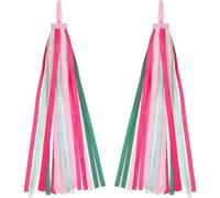 SUPVOX Rubans pour Guidon de Vélo en Nylon Rose Décorations Scintillantes, Accessoires pour Vélo Garçon et Filles Vacances et Balades en Trottinette