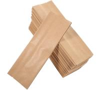 SUPVOX Sachets D'emballage Alimentaires en Papier Kraft Soufflet Latéral 18 X 6 X 4 Cm, 100 Pièces, Fermeture Hermétique en Aluminium, Paquet Réutilisables pour Thé, Fruits Secs