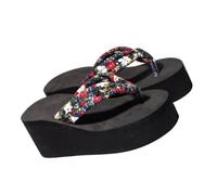 SUPVOX Sandales Femme à Semelle Épaisse en Matière Synthétique Noir 39 Talon Compensé pour Été et Extérieur