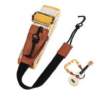 SUPVOX Sangle De Ukulélé Sans Perçage Réglable Orange Jaune à Carreaux, Bandoulière Confortable Pour Ukulélé Soprano Concert Ténor, Accessoire Léger Portable Pour Instrument Musique