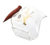 SUPVOX Saucière à Thé en Verre avec Poignée en Bois Massif, Verseur de Sauce sans Goutte, Bol à Condiment 250 Ml Cuisine et Restaurant, Distributeur de Vinaigrette et Sauce Chaude