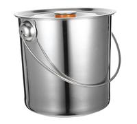 SUPVOX Seau à Bûches Acier Inoxydable avec Couvercle Seau de Camping Portable Étanche à Poignée pour Randonnée et Barbecue Plein Air