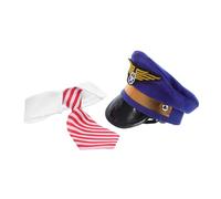 SUPVOX Set Chapeau Pilote Brodé et Noeud pour Chien et Chat Costume Cosplay Animal de Compagnie pour Fêtes de Noël et Séances Photo
