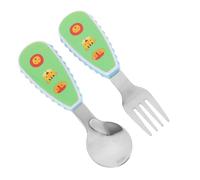 SUPVOX Set Couvert Garçon Fille avec Fourchette Inox et Boîte Cuillère Courte Sécurité pour Apprentissage Repas Infantile Garçon Fille Puériculture