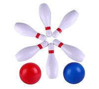 SUPVOX Set de Bowling Garçon Fille PU Blanc Jeu de Quilles Intérieur Extérieur Kit de Quilles et Adapté Aux Garçon Fille pour Jeux et Éveils