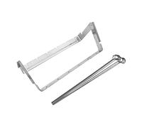 SUPVOX Set de Brochettes et Support BBQ Pliable Acier Inoxydable Chaleur Rack Simple et Portable pour Barbecue Extérieur