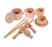 SUPVOX Set de Dinette Bois pour Garçon Fille Cuisine Sensoriel Solide et Sûr Accessoire de Jeu Dimitation pour Filles et Garçons Coffret Dinette pour Éveil et Imagination