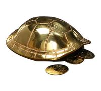 SUPVOX Set de Divination en Cuivre Or Carapace de Tortue Style Chinois, Accessoire de Jeu et Outil de Fortune pour Temple ou Réunion Familiale