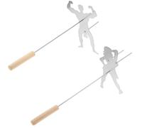 SUPVOX Set de Fourchettes Barbecue Acier Inoxydable Réutilisables Résistantes à Haute Température Accessoires pour Brochettes Kebab Outil pour Barbecue Intérieur et Extérieur