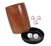 SUPVOX Set Dés Bambou avec Dés Gobelets Shaker Portables pour Jeux de Société Bar et Soirées Kit Complet Écologique pour Amateurs de Jeux de Société