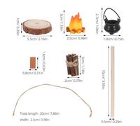 SUPVOX Set Miniature Campfire pour Maison de Poupée avec Tas de Bois Base Rondins Pot Bâton et Briques Décor Réaliste pour Scène de Camping Micro et Jardin de Fées