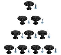 SUPVOX Sets de Boutons de Meuble Noirs Lot de 10 en Alliage D'aluminium Poignées Modernes et Élégantes, Faciles à Installer pour Tiroirs et Commodes