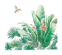 SUPVOX Stickers Muraux Autocollants Tropicales Oiseaux et Plantes Feuille Unique Amovible Décoration Murale Verte pour Salon Chambre et Bureau Facile à Poser sur Surfaces Lisses