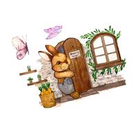 SUPVOX Stickers Muraux Lapin et Motif Résistant Décorations Murales Rustiques pour Chambre Salon Porte DIY Facile à Poser sur Surfaces Lisses et Propres