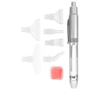 SUPVOX Stylo à Pointiller Diamant Lumineux LED Argenté, Stylo de Forage Diamanté 6 Têtes Filetées en Plastique, Outil DIY Peinture Diamant pour Broderie et Accessoires Artisanat Créatif