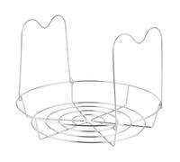 SUPVOX Support à Bocaux en Acier Inoxydable 304, Étagère à Conserves Résistante la Corrosion Poignée Ondulée, Panier Cuisine Pratique pour Marmite INOX et Rangement Sécurisé