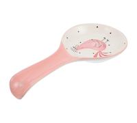 SUPVOX Support à Cuillère en Céramique Coins Arrondis, Porte-Cuillère Stable Cuisine, Accessoire de Rangement Facile à Nettoyer, Protection Plan de Travail, Couleur Rose Pâle