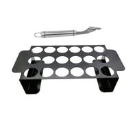 SUPVOX Support Barbecue Acier Inoxydable pour Cuisses de Poulet et Poivrons Rack Grill Noir Antiadhésif avec Éplucheur de Piments Accessoire Multifonction pour Barbecue et Cuisine