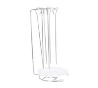 SUPVOX Support de Barbecue Acier Inoxydable avec Aiguilles Épaisses pour Brochettes de Viande Rack Suspendu Pratique pour Camping et Barbecue Famille