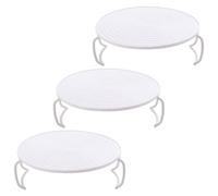 SUPVOX Support de Cuisson Vapeur Rond en Abs Blanc 3 Pièces Résistant la Chaleur pour Rangement la Cuisine Micro-ondes Structure en Couches Solide