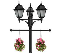 SUPVOX Support de Fixation en Acier Inoxydable Noir pour Poteau D'éclairage Extérieur Bras Réglable Flexible et Résistant aux Chocs, pour Lampadaire de Jardin