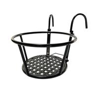 SUPVOX Support De Pot De Fleur Panier De Plantes Support De Rangement pour Pot De Fleurs Balustrade Porte-Plante Suspendu D'intérieur Doublures Clôture Usine Pendaison Rester Black Métal