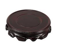 SUPVOX Support de Vase Oriental en Bois Sculpté Base Ronde 10Cm pour Théière Bonsaï Décoration Intérieure Support Stable Plateau d'Exposition Asiatique
