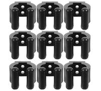 SUPVOX Support Mural pour Canne à Pêche et Queue de Billard en Plastique Solide Clips Moyens 28X20X16Mm Lot de 10 Pièces avec 20 Vis Rangement Polyvalent pour Garage et Salle de Jeux