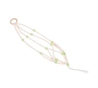 SUPVOX Support Mural pour Plantes en Macramé Perles en Bois Vert Pistache, à Suspendre pour Jardinière Décorative Intérieure Et Extérieure, Cintre Solide en Coton Naturel pour Pots Moyens