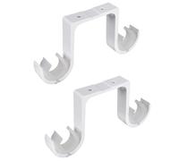 SUPVOX Support pour Rideaux Double en Aluminium Renforcé, Fixation Plafond Blanche, 1 Paire - Accessoire de Décoration Intérieure Robuste et Résistant la Corrosion pour Tringles