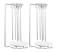 SUPVOX Support Suspendre pour Barbecue Inoxydable 2Pcs Accessoire Cuisine à la Chaleur Facile à Nettoyer Brochettes