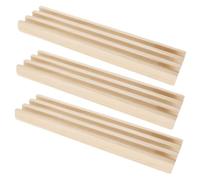 SUPVOX Supports à Dominos en Bois de Pin Naturel Base Antidérapante Lot de 3 Pièces pour Jeu Mexican Train Organisateur Stable pour Dominos et Cartes de Jeu Accessoire pour Parties en