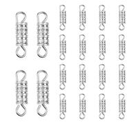 SUPVOX Supvox 20Pcs Fermoirs En Cuivre Argenté Pour Bijoux Attaches Pour Colliers Et Bracelets Accessoires Diy De Fabrication De Bijoux 1 5 X 0 4 Cm