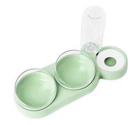 SUPVOX Surélevée pour Chat et Chien Bol Incliné Renversement Support Stable et à Eau Double pour Protection du Cou Vert