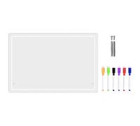 SUPVOX Tableau Mémo en Acrylique Transparent Tableau D’Écriture Effaçable à Sec pour Bureau 1 Pièce 6 Feutres Blancs et 2 Punaises Publicitaires 7 CM pour Organisation Quotidienne