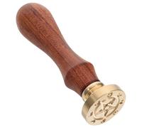 SUPVOX Tampon de Cire en Cuivre avec Manche en Bois Motif Étoile Vintage Kit pour Sceau de Cire Mariage Accessoires pour Enveloppes Scellées Décoration Scrapbooking Présent DIY