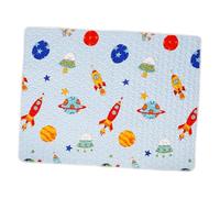 SUPVOX Tapis De Sol Pour Chaise Haute Bébé 100x130 Cm Bleu Coton Tapis D’éveil Antidérapant Imperméable Intérieur Extérieur