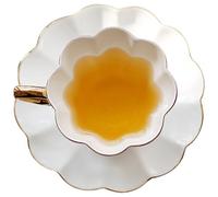 SUPVOX Tasse à Café Soucoupe en Céramique Peint la Main, Style Européen Anglais, 1 Tasse et 1 Soucoupe Décor Doré, pour Thé, Café ou Lait, Set 1 Pièce en Coffret Présent