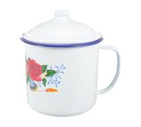 SUPVOX Tasse à Thé Rétro en Émail Métal 12 Cm Couvercle, Gobelet Créatif pour Maison, Coupe D'eau Vintage Chic, Tasse à Boire Pratique pour Café et Thé Style Aléatoire