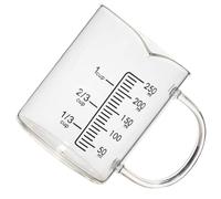 SUPVOX Tasse Doseuse Carrée 250 Ml en Verre pour Crème Glacée et Café, Verre Mesureur Gradué pour Recettes et Boissons