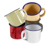 SUPVOX Tasses Émaillées Vintage Lot de 5 Pièces 100 Ml Multicolores pour Café, Thé, Réunions Familiales et Dîners Entre Amis la Maison Camping